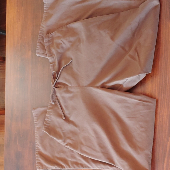 Retro scrub set, brown and turquoise, top is L and M flare pants. - Picture 8 of 10